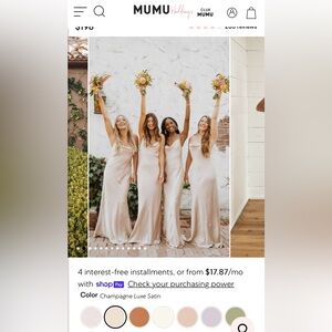 Show Me Your Mumu Bridesmaid Tuscany Maxi Slip Dress Champagne Satin